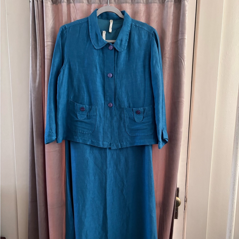 Linen Silk Dress and Jacket Sz 8